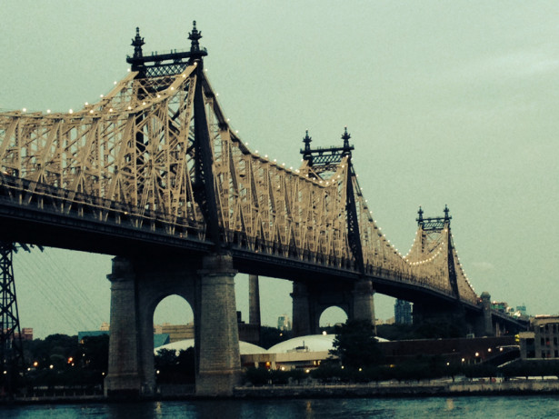 Night time is the right time for walking through the city.  Queensborough Bridge at dusk (from the Manhattan side).